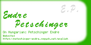 endre petschinger business card